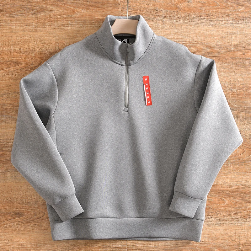 

Loose Fit Long Sleeve Space Cotton Hoodie Men's Sportswear Casual Style Half Open Cardigan Sweatshirt Trendy Autumn Winter