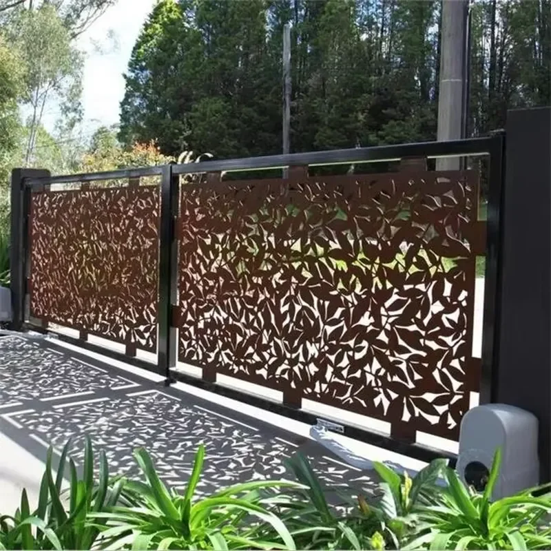 Home Courtyard Cut Decorative Metal Art Panel Corten Steel Privacy Fence