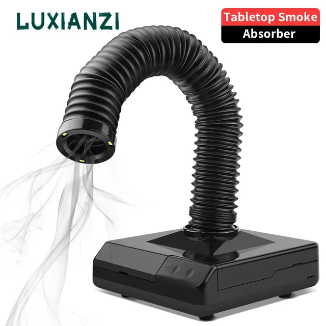 LUXIANZI 220V lutownica stołowa pochłaniacz dymu ESD ekstraktor dymu ekran filtra przyrząd do palenia do stacji lutowniczej