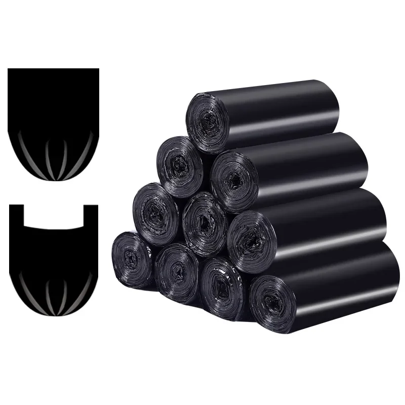 5Rolls=100PCS Large Garbage Bags Black Thicken Disposable Environmental Waste Bag Privacy Plastic Trash Bags 43x63CM