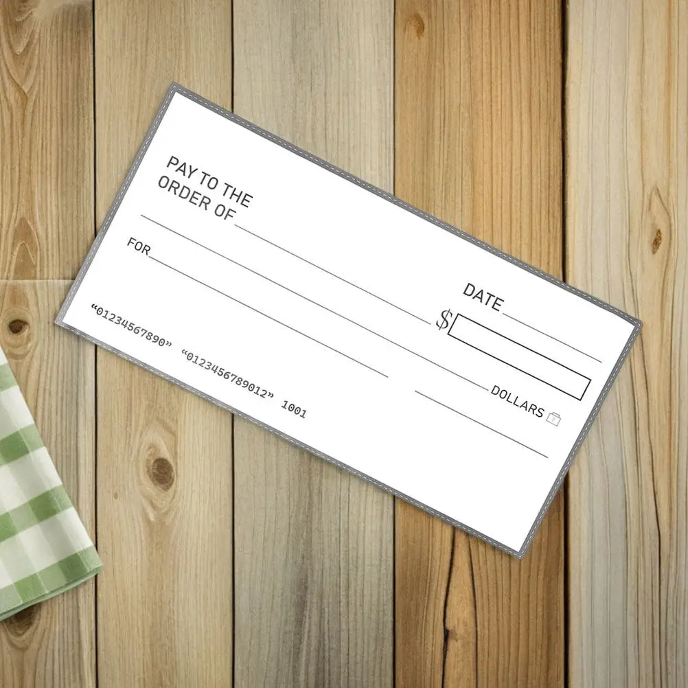 

2Pcs Fake Checks Dry Erase Giant Waterproof Reusable Big Check for Pranks Presentations Charity Donations Event Props Supplies