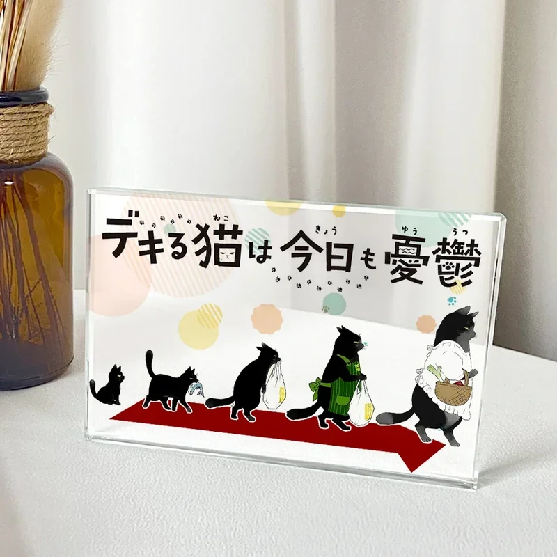 Anime Stand Model Cosplay Desktop Decor The Masterful Cat Is Depressed Again Today Fukuzawa Saku Yukichi Square Crystal Thick image 6