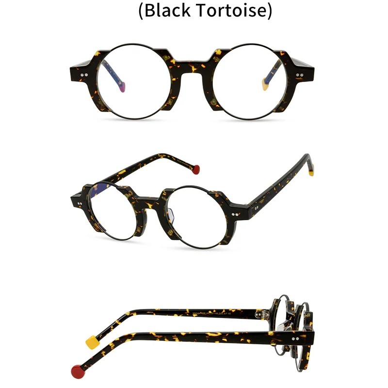 

Belight Optical Classical Acetate with Metal Irregular Shape Glasses Frame Men Women Prescription Eyeglasses Retro Eyewear 9605