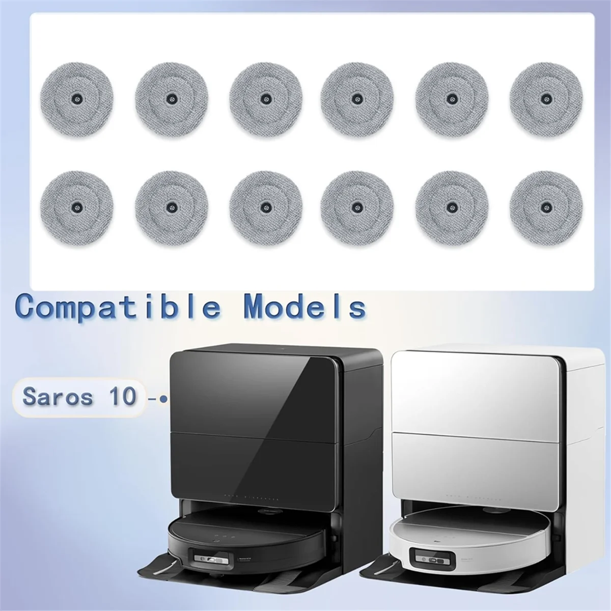 NEW Mop Cloth Pads Replacement for Saros 10 / G30 Robot Vacuum Cleaner Accessories Reusable Washable Mop Pad 6PCS