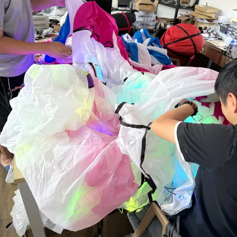 18M LED ภาษาโปรตุเกสคํา Man-of-War แมงกะพรุนยักษ์ Big Soft Inflatable Kite 30D ไนลอน ripstop โดยรอบมุม LED super สูง Bright