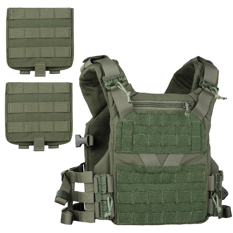 K19 Full-Size Hunting Vest Plate Carrier Fit for 80-110 cm, MOLLE Quick Release Fast Adjust Cummerbund Chest Rig