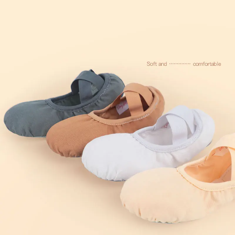 Girls Ballet Shoes Dancing Slippers Practice Ballet Shoes Canvas Women Ballet Slippers Soft Ballet Shoes