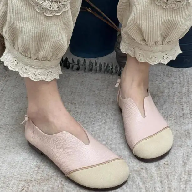 Careaymade-Genuine Leather pure handmade ladies\' shoes,Large women\'s shoes,Women\'s casual comfortable soft sole Flats Man shoes