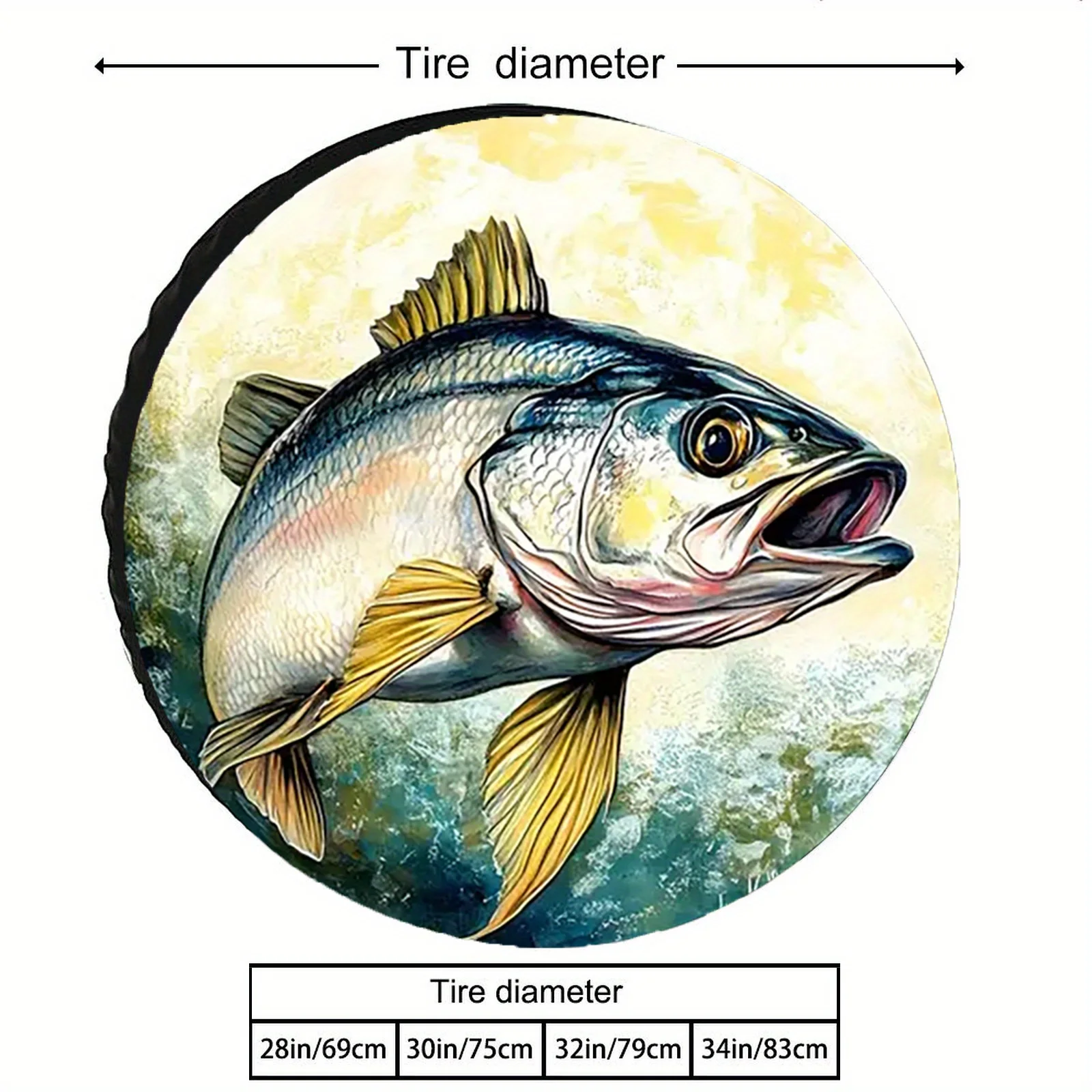 Wheel Set With A Design Of A Lively Fish Jumping Out Of The Sea, Designed To Be Dust-proof And UV-proof, Suitable For RVs, Trail