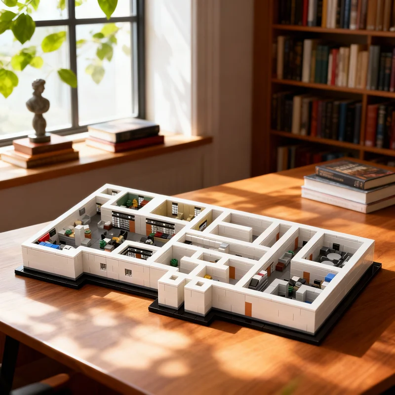 

1337pcs MOC Architecture The Office Dunder Mifflin Microscale Model Building Blocks Christmas Gift Toys Idea Education Brick