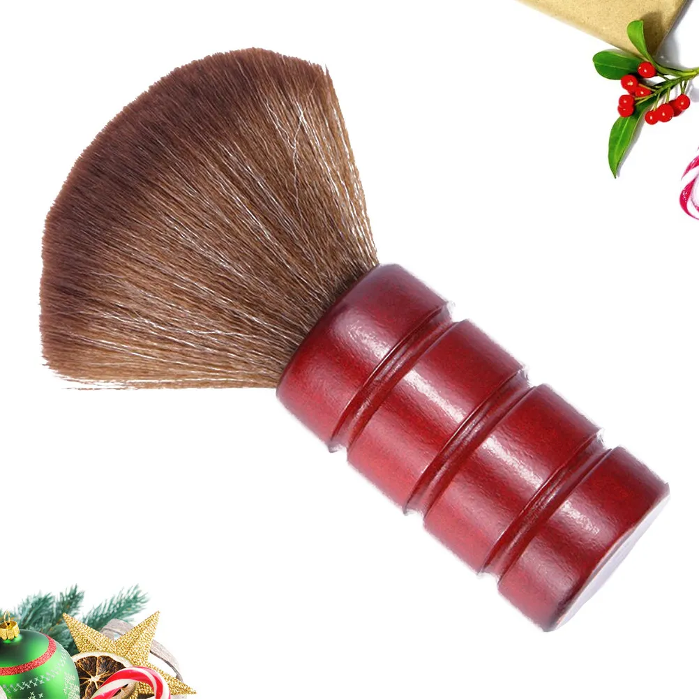Professional Solid Wood Handle Neck Duster Brush for Hair Cleaning & Salon Styling – Long Fiber Hair Sweep