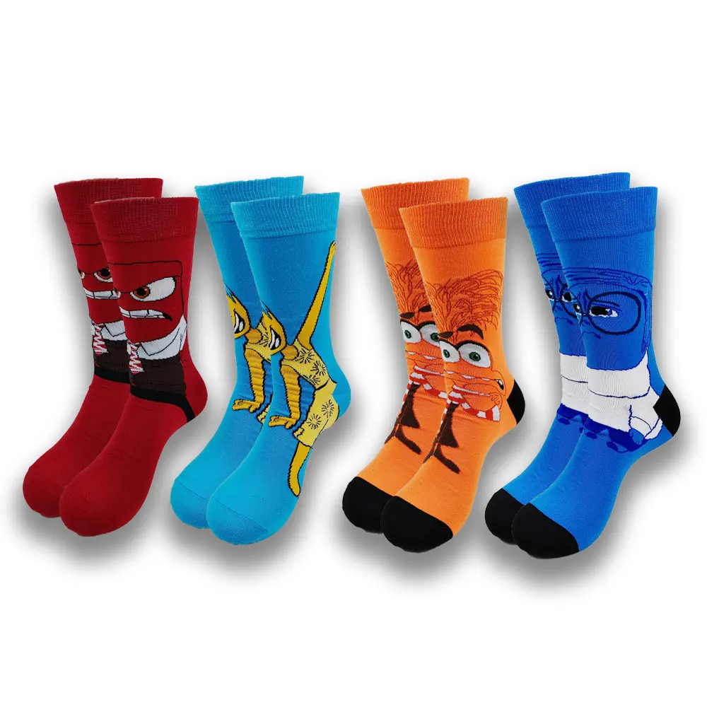 Best-selling popular men's socks, cartoon characters in various styles, crew socks.