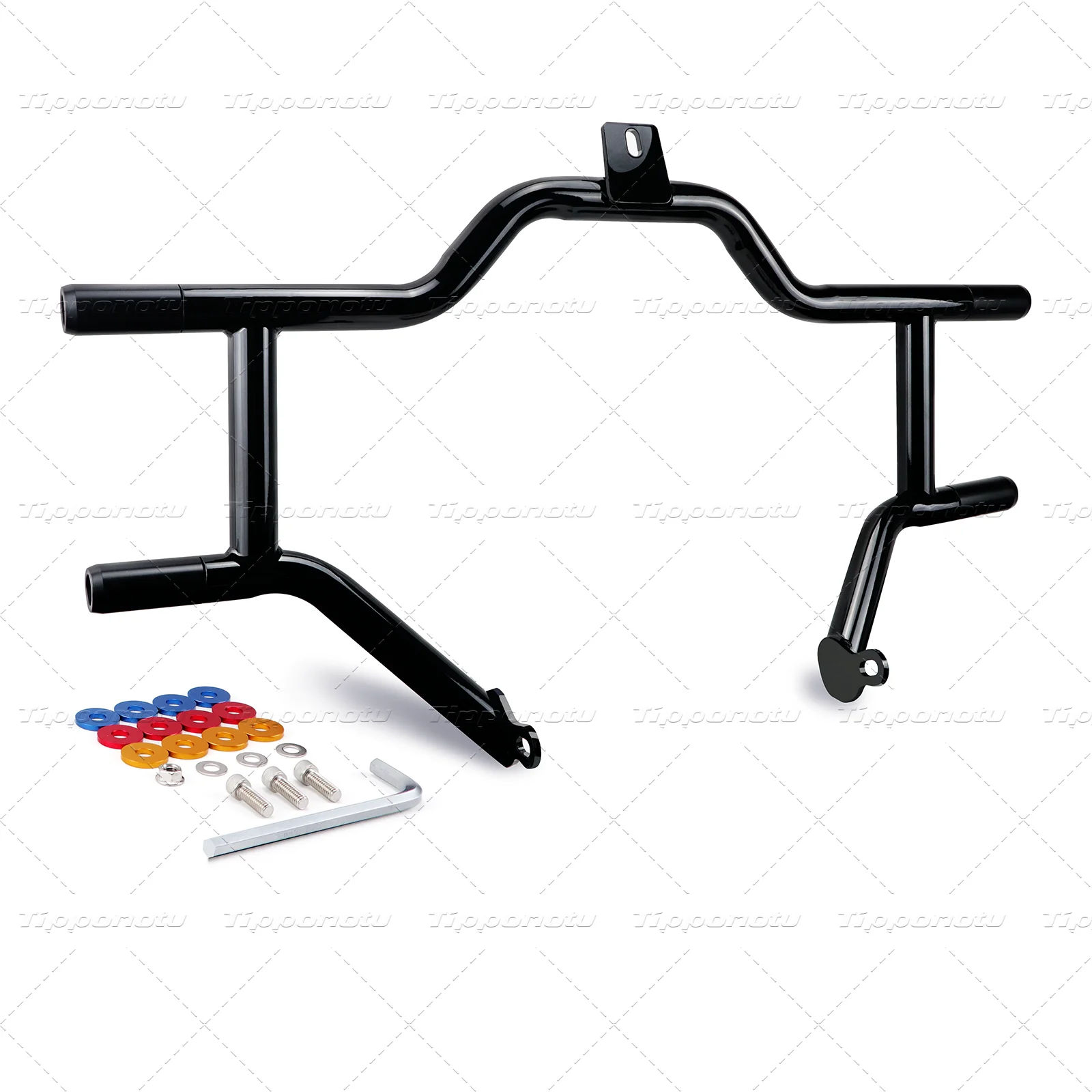 

Engine Guard Double Flat Out Crash Bar for Harley Touring Road Glide Street Glide Road King Electra Glide 2009-2024