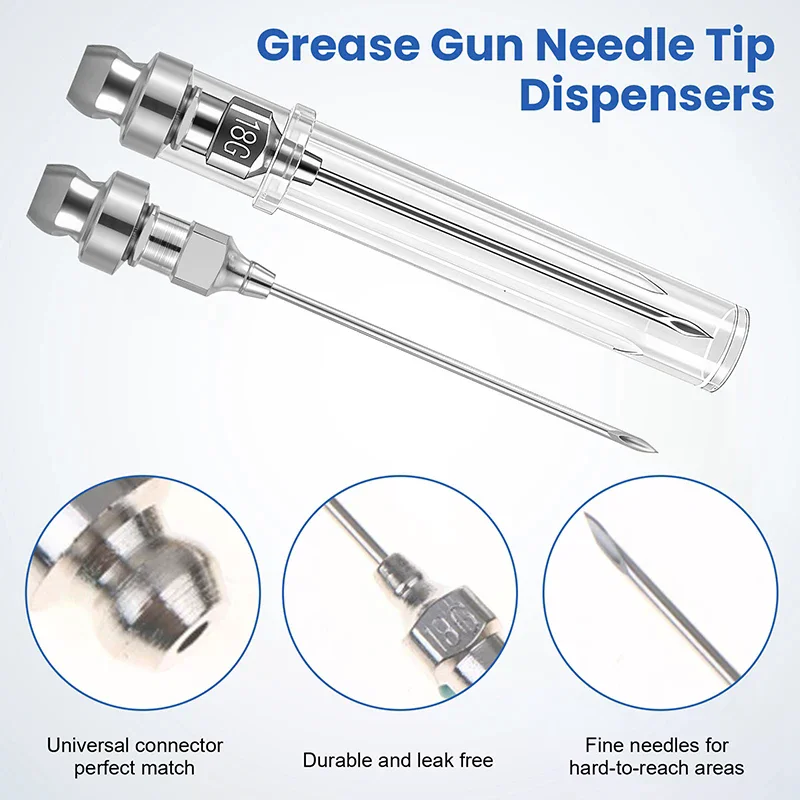 5/7Pcs Grease Gun Needle Accessory Set Dispenser Rubber Coupler Adapter Injector Detachable Nozzles For Narrow Tight Spaces