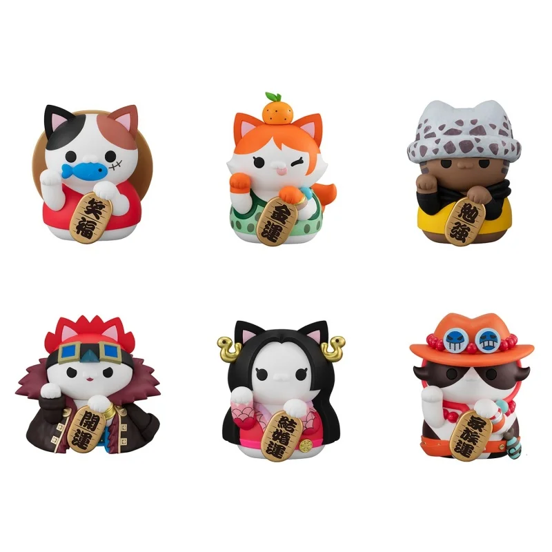 

MegaHouse Original 6Pcs MEGA CAT PROJECT ニャンピースニャーン！FORTUNE LUCKY☆CAT PIRATES Toys For Kids Gift Collectible Model Ornaments