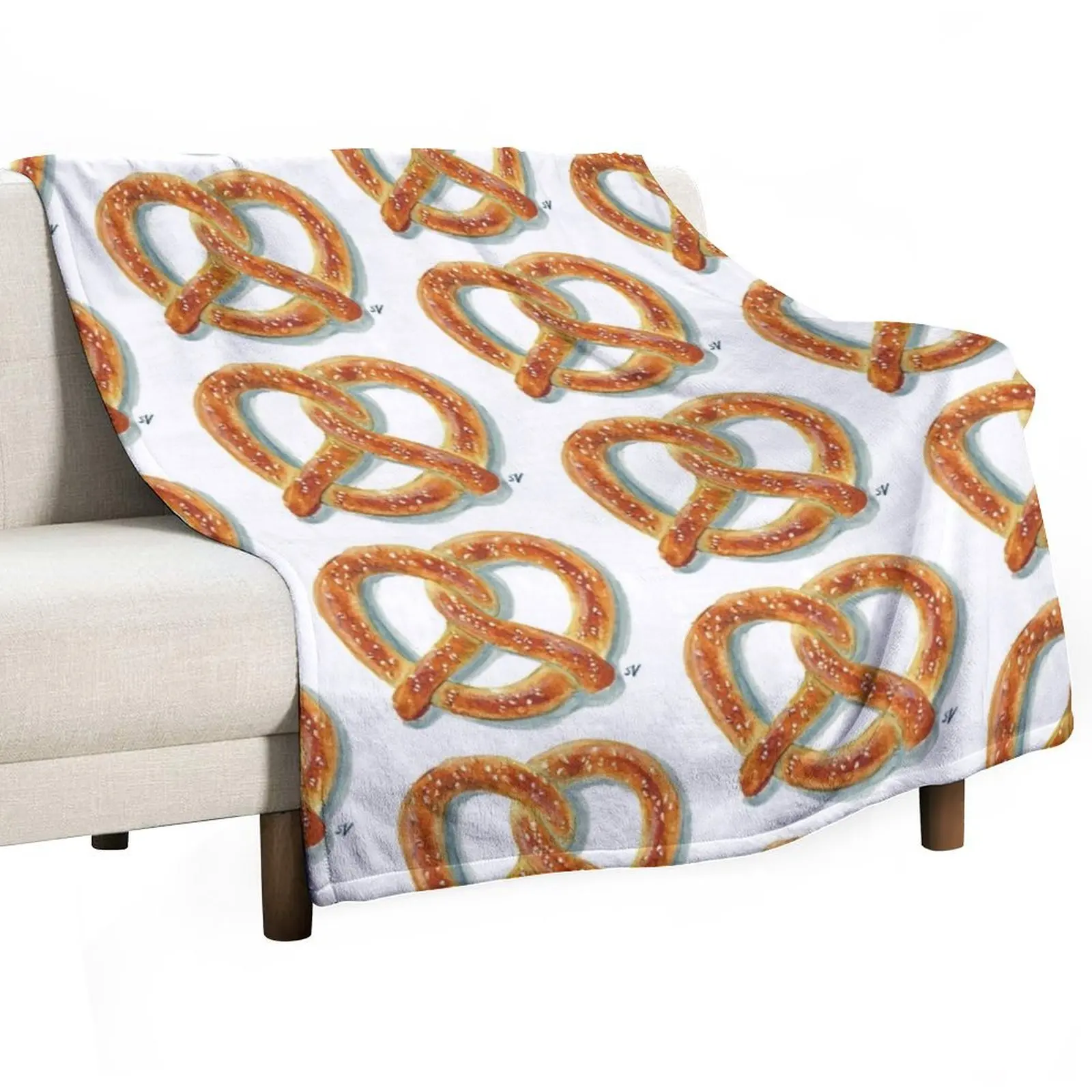 

Salty Soft Pretzel Throw Blanket blankets and throws Furry Luxury Throw Blankets