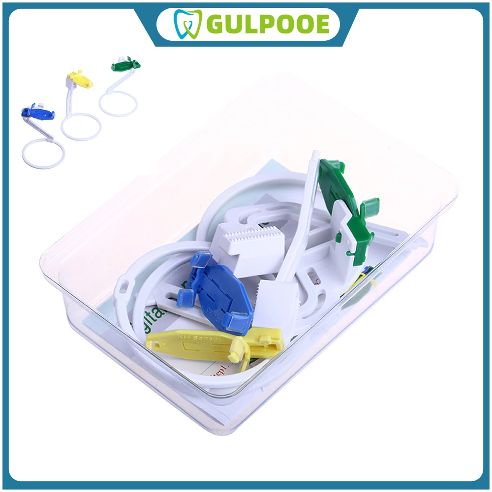 GULPOOE 3Pcs/Set Dental Positioner X Ray Film Sensor Positioner Holder Retractable Full Mouth Portable Plastic Positioning Tools