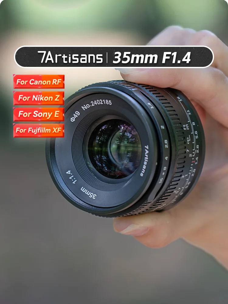 【 Do Brasil 】 7Artisans  35mm F1.4 APS-C Mirrorless Camera Portrait Lens for Sony E A6500 A6400 A6600 ZV-E10 7 Artisans 35 1.4