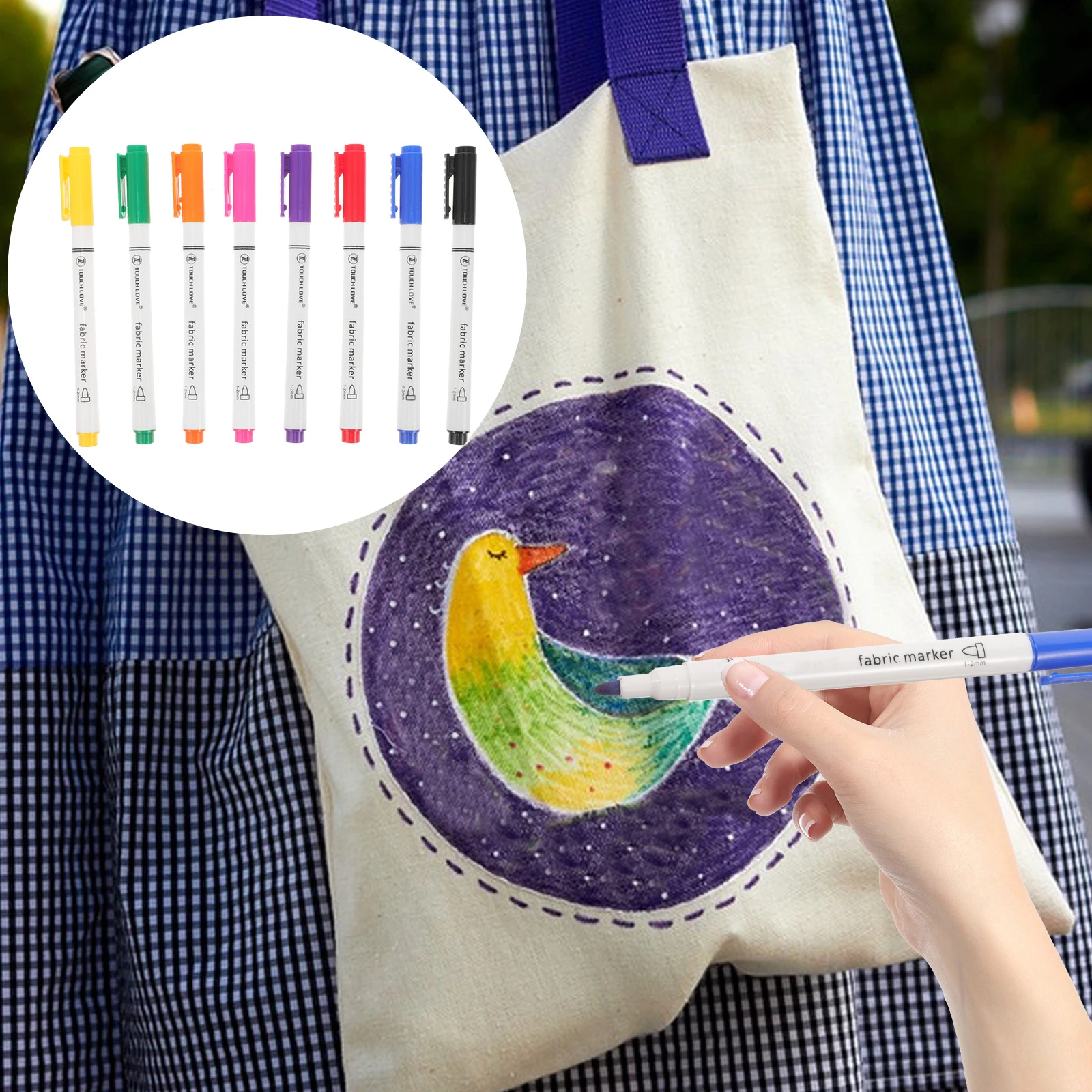 

8 Pcs Paint Pen Fabric Markers Paintbrush Coloring Clothes Plastic Shoes Sewing Embroidery Pens