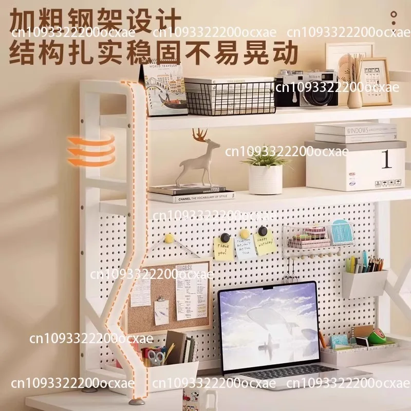 

Desktop multi-layer simple bookshelves Multi-functional student desk storage shelves Wrought iron hole boards
