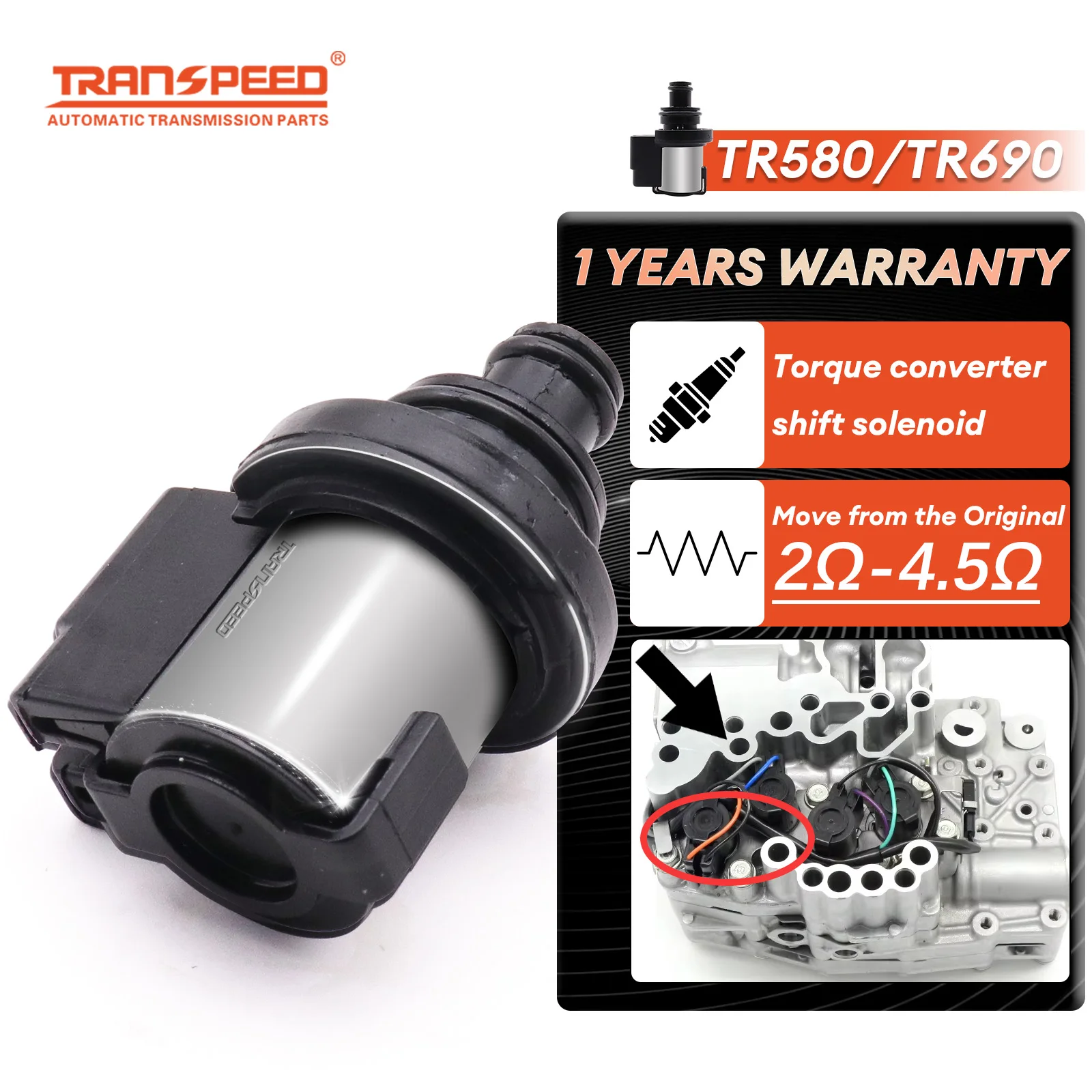 TRANSPEED NEW TR580 TR690 Solenoid 31825AA051 31825AA052 Transmission Torque Converter AWD Pressure Control 2Ω~4.5Ω For Subar