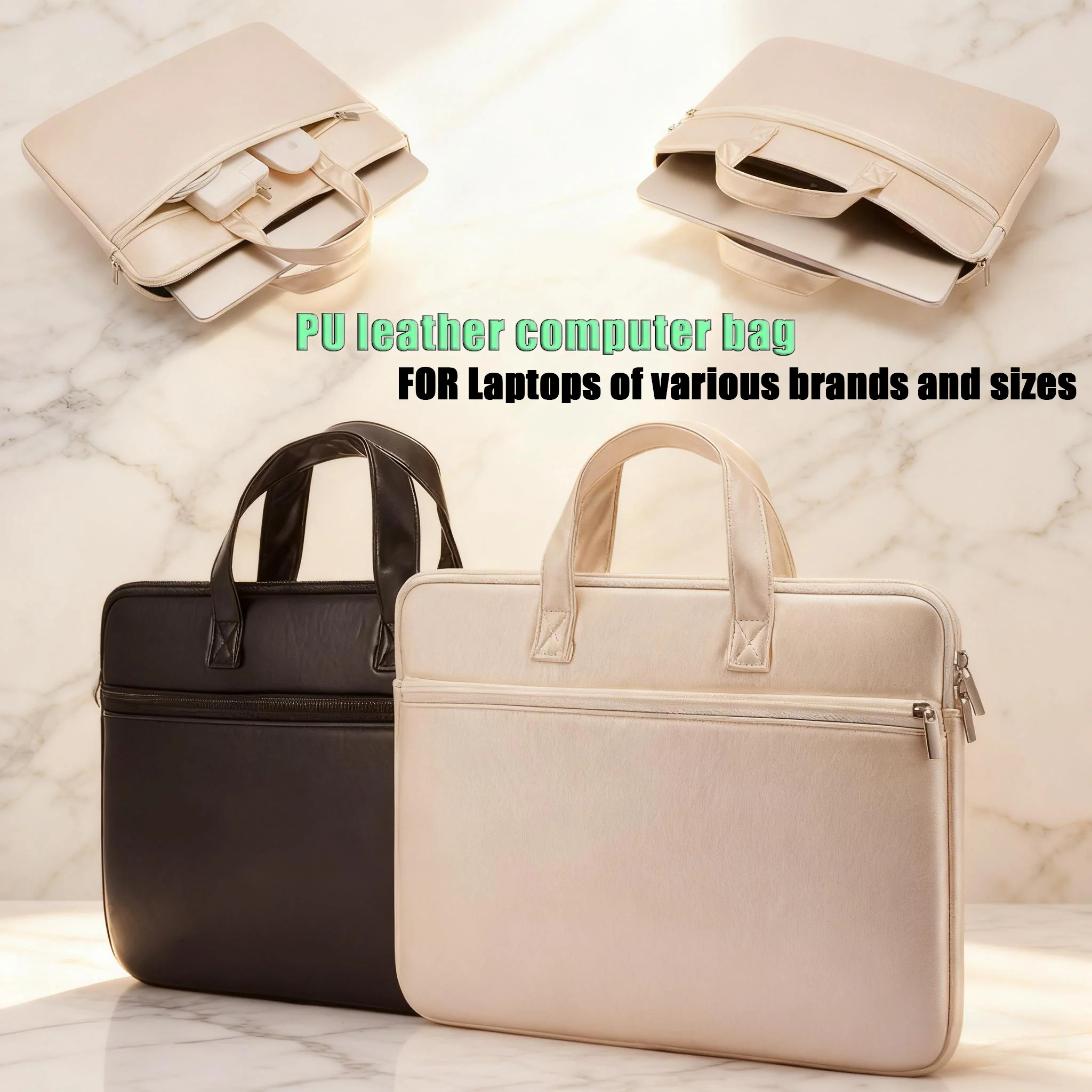 Laptop Bag 11-inch, 13-inch, 14-inch, 15.6-inch, 16-inch, 17-inch Laptop Bag PU Artificial Leather Suitable for Various Brands,