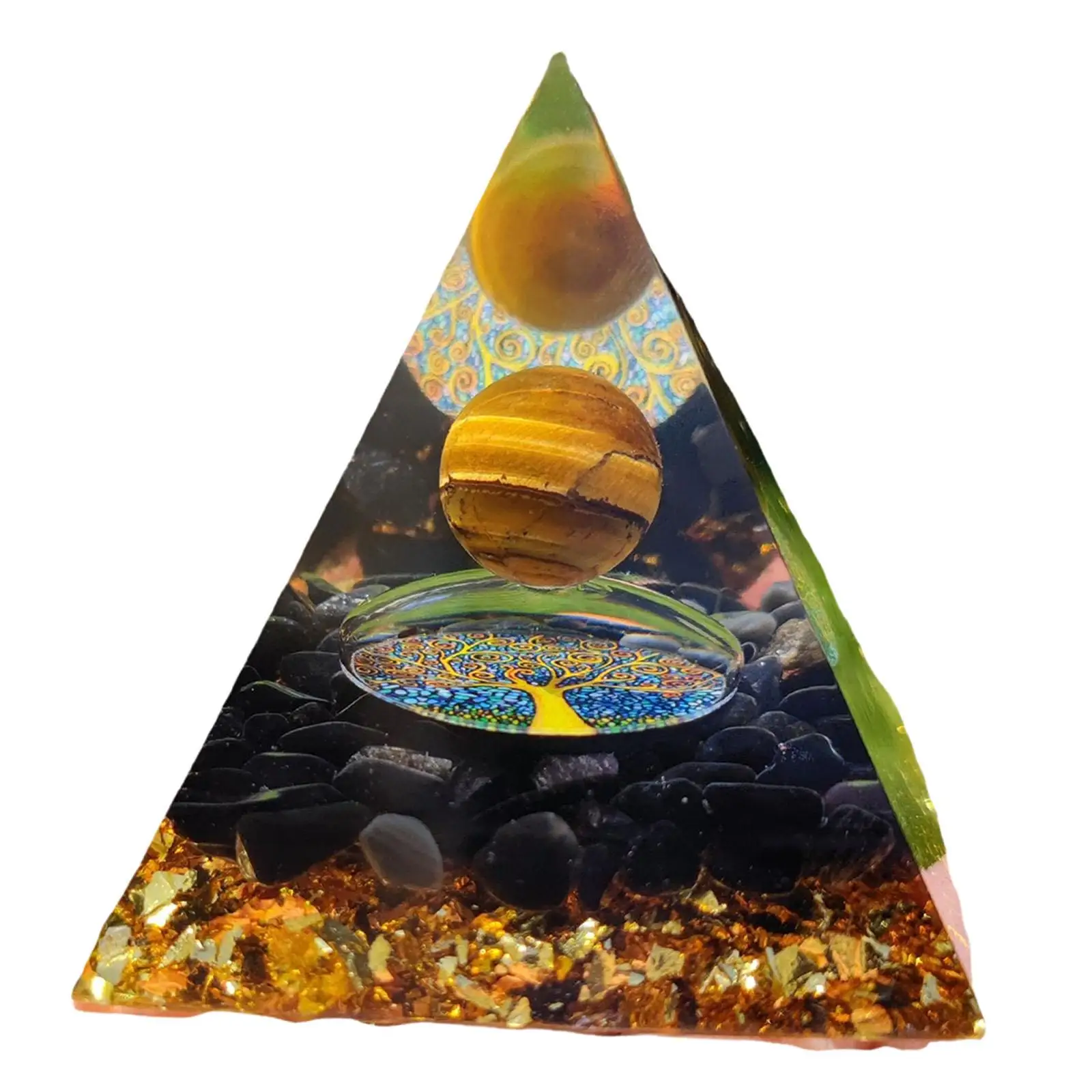 Orgonite Pyramid Ornament Home Decor for Anniversaries Holiday Christmas