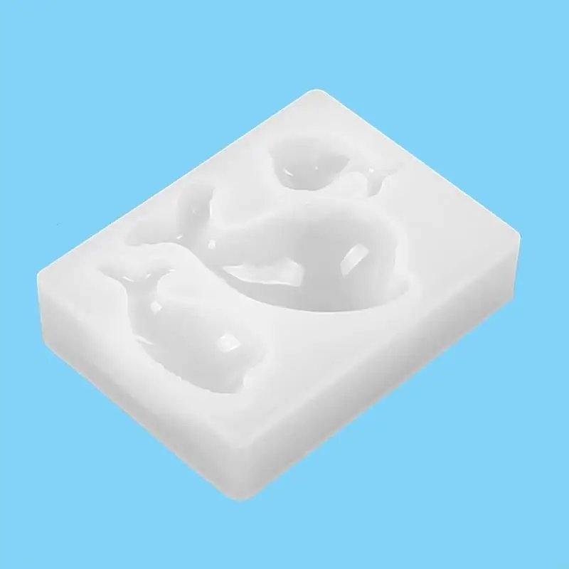 P0UA Dolphin Silicone Mold Melt Making Cupcake Chocolate Handicraft