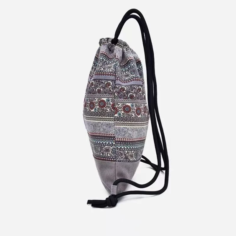 Cotton Fabric Backpack Female Gypsy Bohemian Unisex Bundle Rope Sport Backpack School Bags Travel Beach Bags For Men Women - view 4