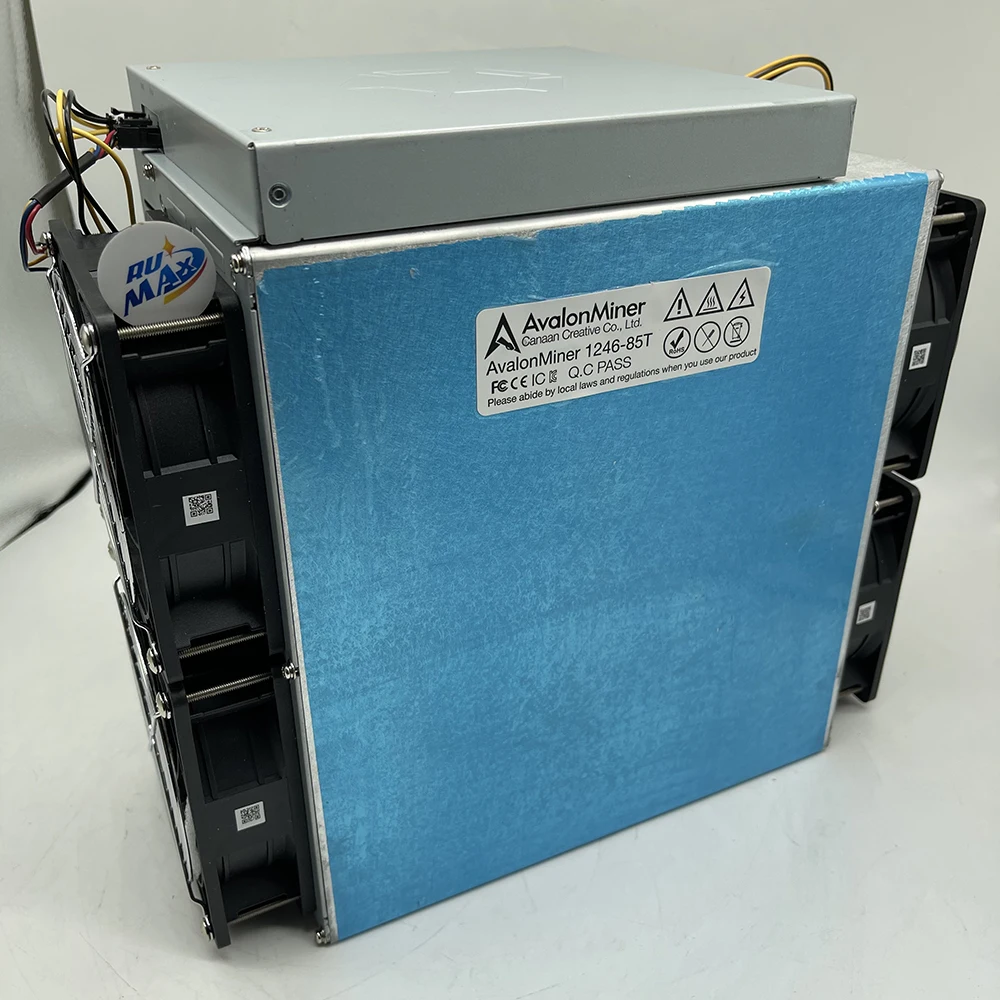 Canaan AvalonMiner A1246 81-87T Bitcoin Miner - 90TH/s SHA-256 ASIC مع كفاءة 38J/TH وشريحة أمان AI شحن سريع