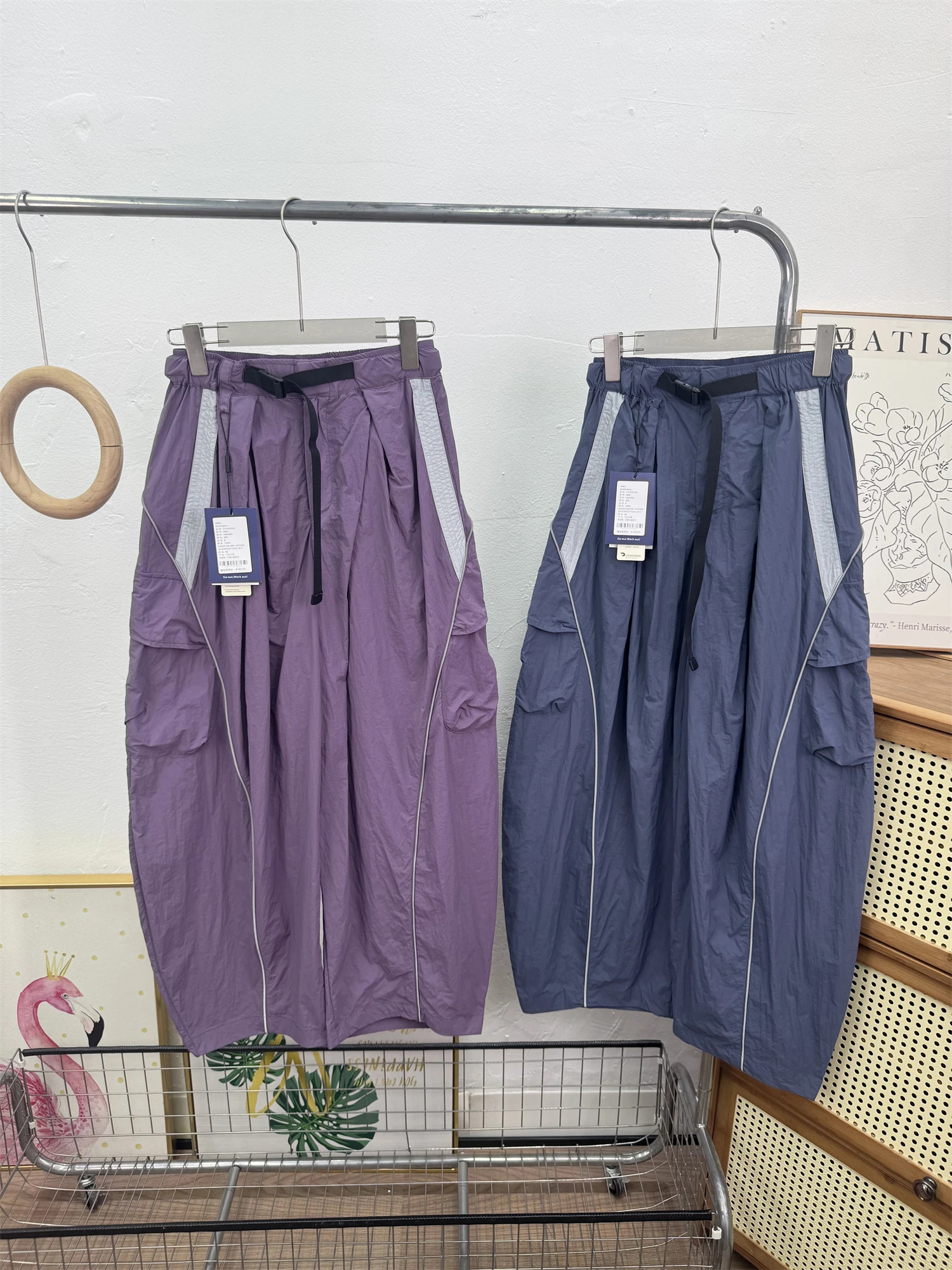 

Lightweight Breathable Reflective Strip Casual Pants American Style Summer Loose Fit Outdoor Hiking Nighttime Knife Pants