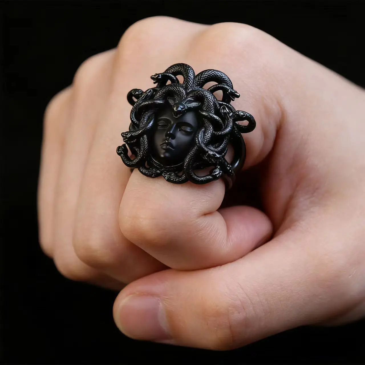 

Unisex Retro Medusa Coin Ring, Ancient Greek Heavy Craft Personality Exquisite Fashion Art Party Jewelry Gift
