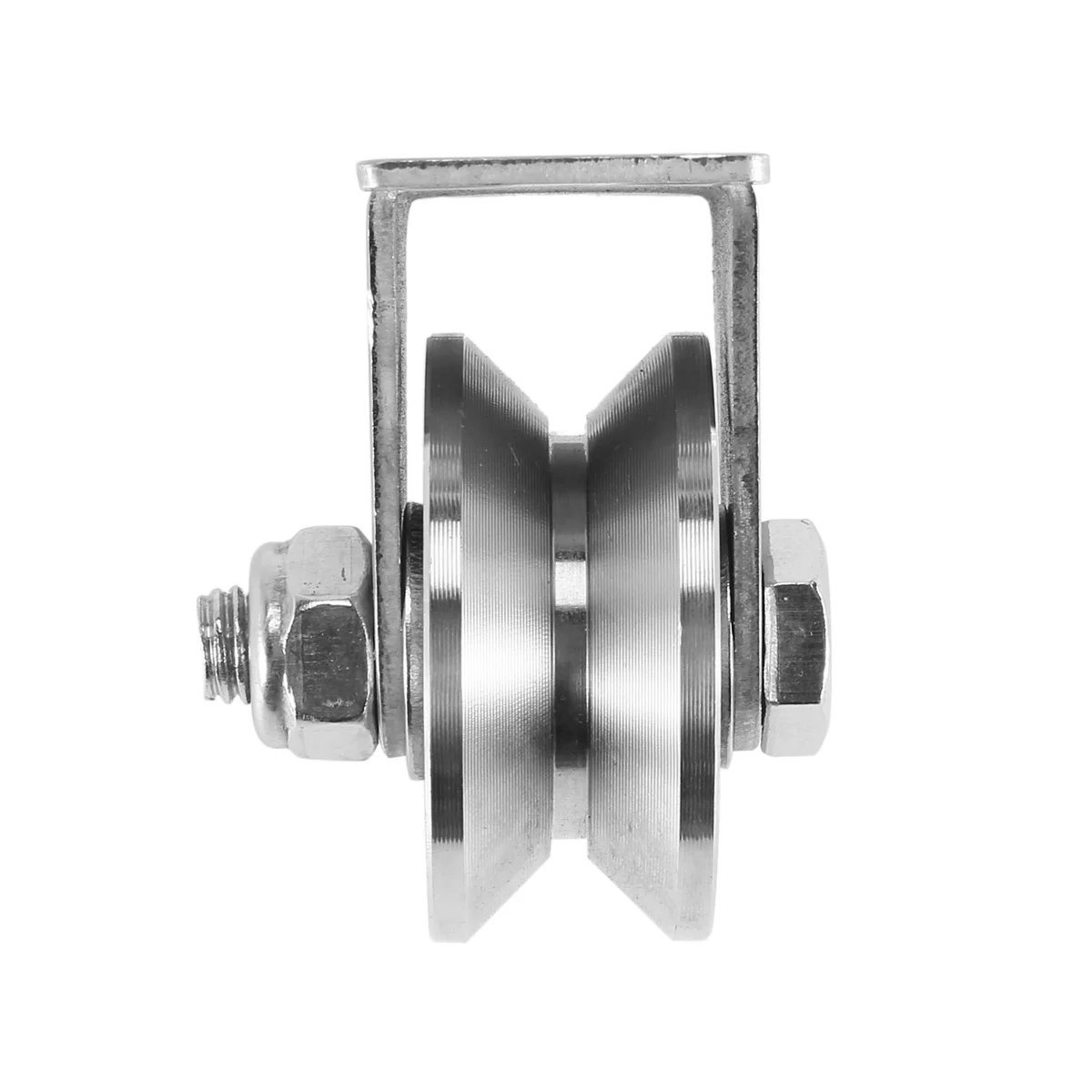 1-Pack V-Type Stainless Steel Pulley Block Mute Bearings Groove Sliding Roller Track Wheel