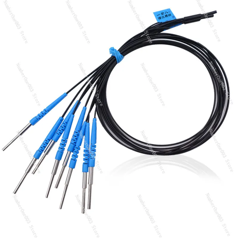 Four or six amplifiers are divided into multiple groups, and the multi-head optical fiber sensor probe is positioned against