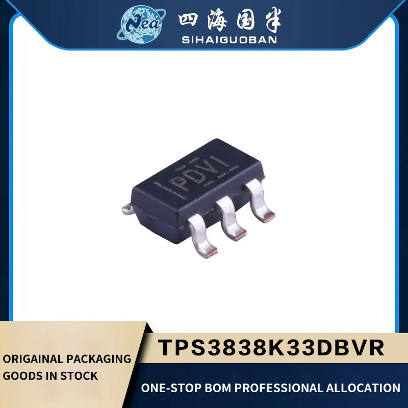 2PCS New Packaging TPS3838L30DBVR PCCI TPS3838K33DBVR PDVI Active-Low, Open-drain, Nano-power Supervisors With Manual Reset