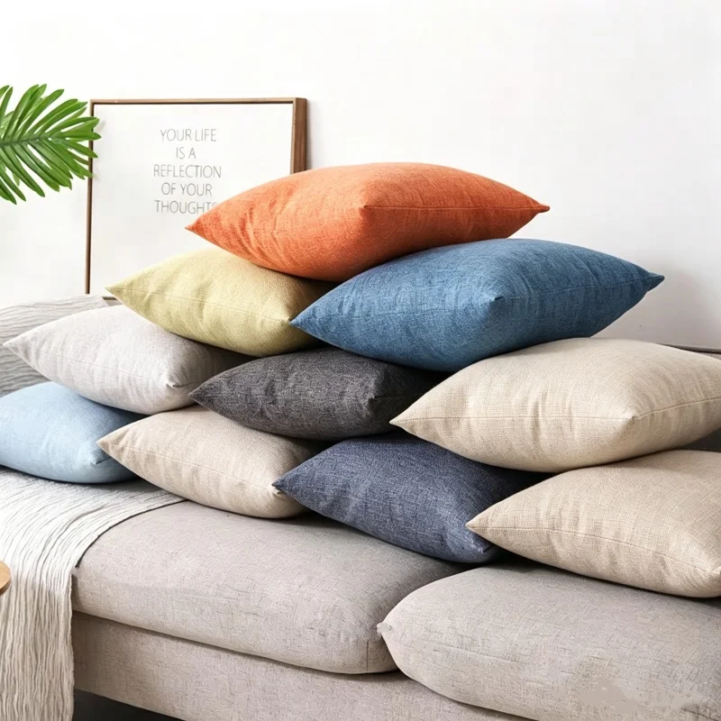 Custom Sofa Pillow Cotton Linen Sofa Cushion Home Cushions for Car Sofa Nordic Luxury Throw Pillows Home Living Room Decor
