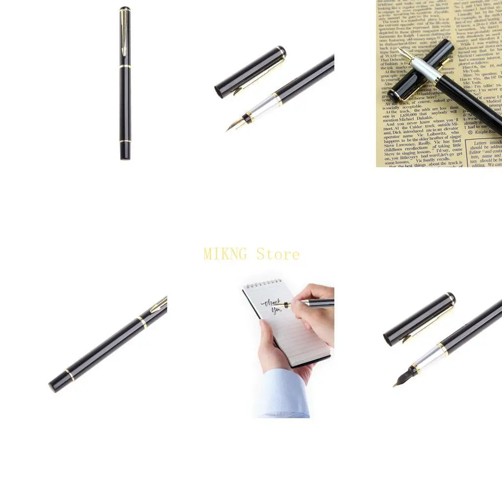 

Baoer 801 Stainless Steel Metal Nib Fountain Pen Student Office Writing best sale
