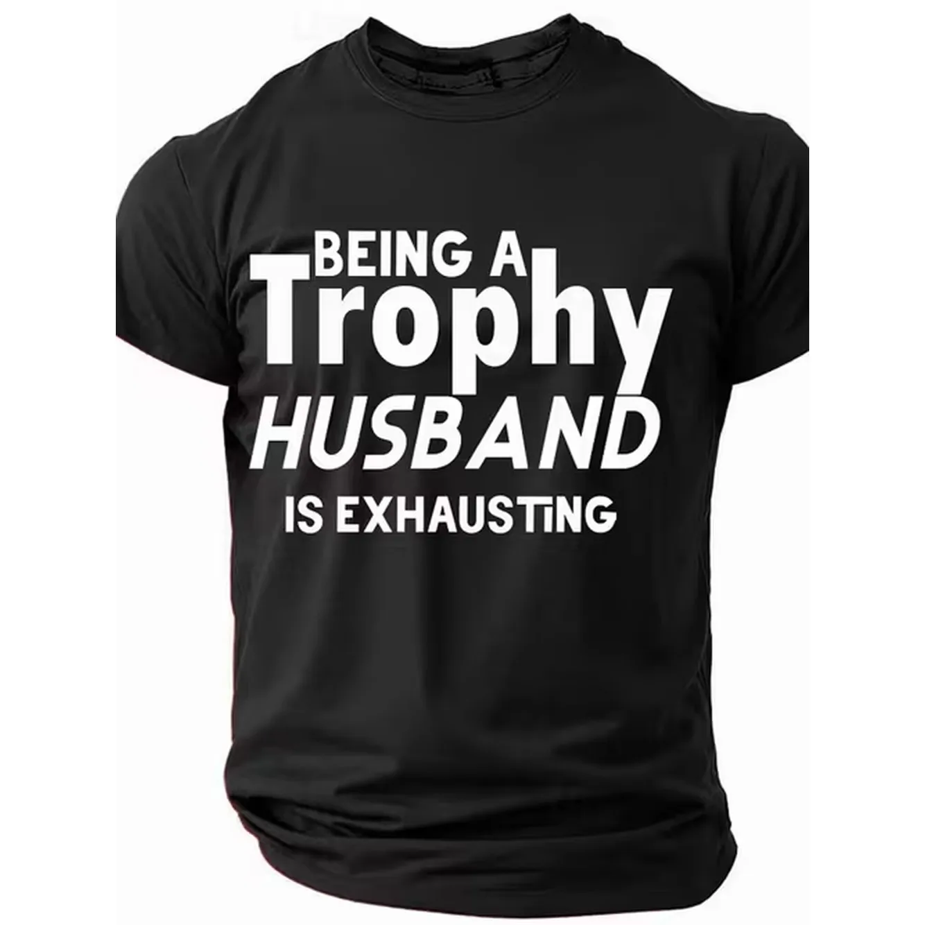item picture mens plus size being a is t shirt casual black tee with white text relaxed fit for everyday wear