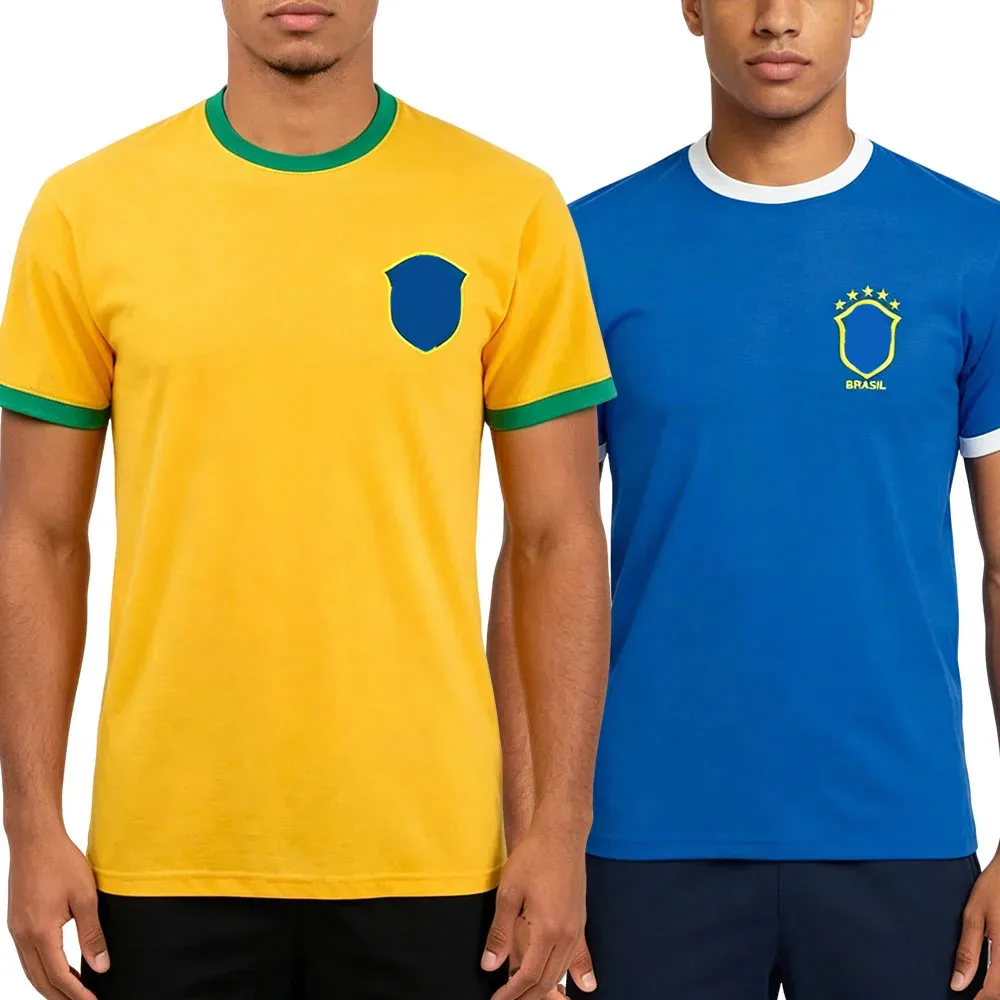 Men Women Tee Brazil 1970 Footbal Jersey Short Sleeve Loose Unisex T-shirt Fashion Design Graphic Print Merch Tshirt Casual Male