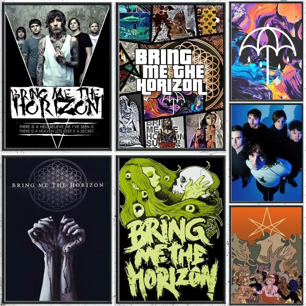 Rock Band B-Bring Me the HorizonS Poster HD Self-Adhesive No Residue After Removal Ideal for All Kinds of Wall Decor