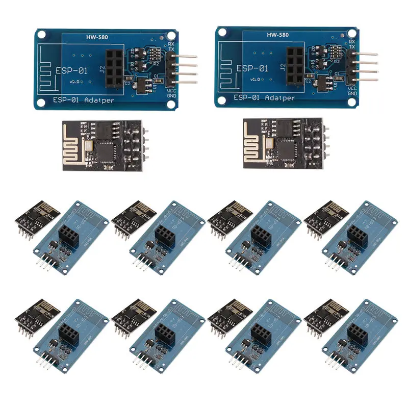 ワイヤレスアダプターモジュール,wifi,ESP8266 ESP-01, 3.3v 5v,ESP01,PCBブレークアウトアダプター