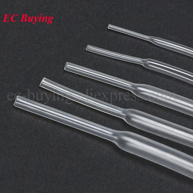 2 Meter Heat Shrink Tube 2mm 3mm 4mm 5mm 6mm 8mm 10mm 2:1 Transparent Clear 2M Heat Shrink Heatshrink Tubing Sleeving Wrap Wire