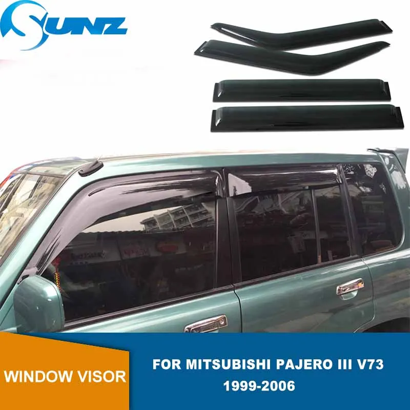 Window Visor For Mitsubishi Pajero III Canvas Top V6 V73 1999 2000 2001 2002 2003 2004 2005 2006 Windshield Sun Rain Guards SUNZ