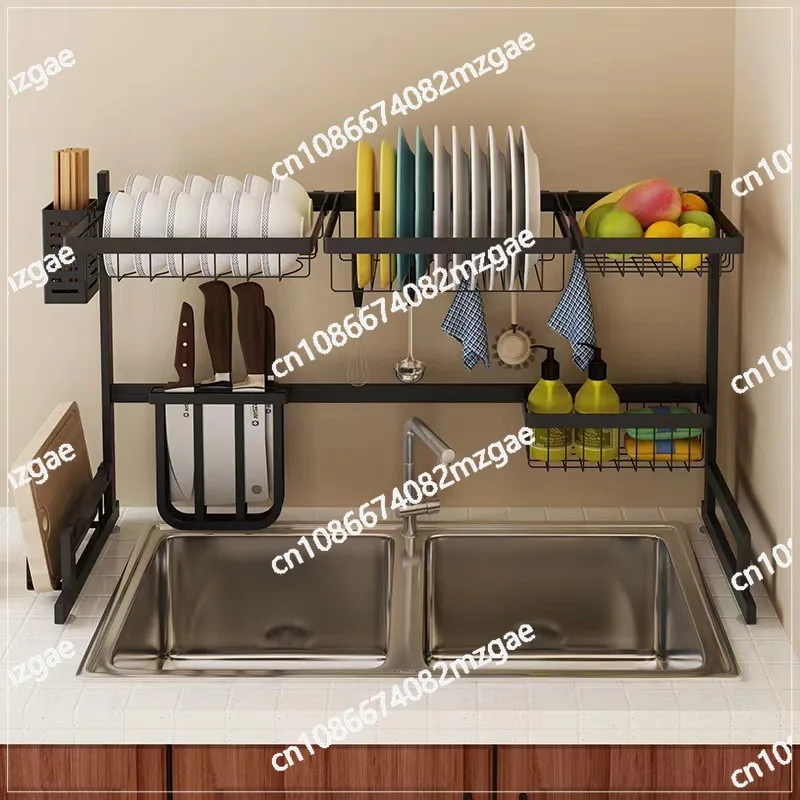 Cross-border Special Kitchen Stainless Steel Countertop Sink Rack, Multi-functional Dish Storage Drain Rack