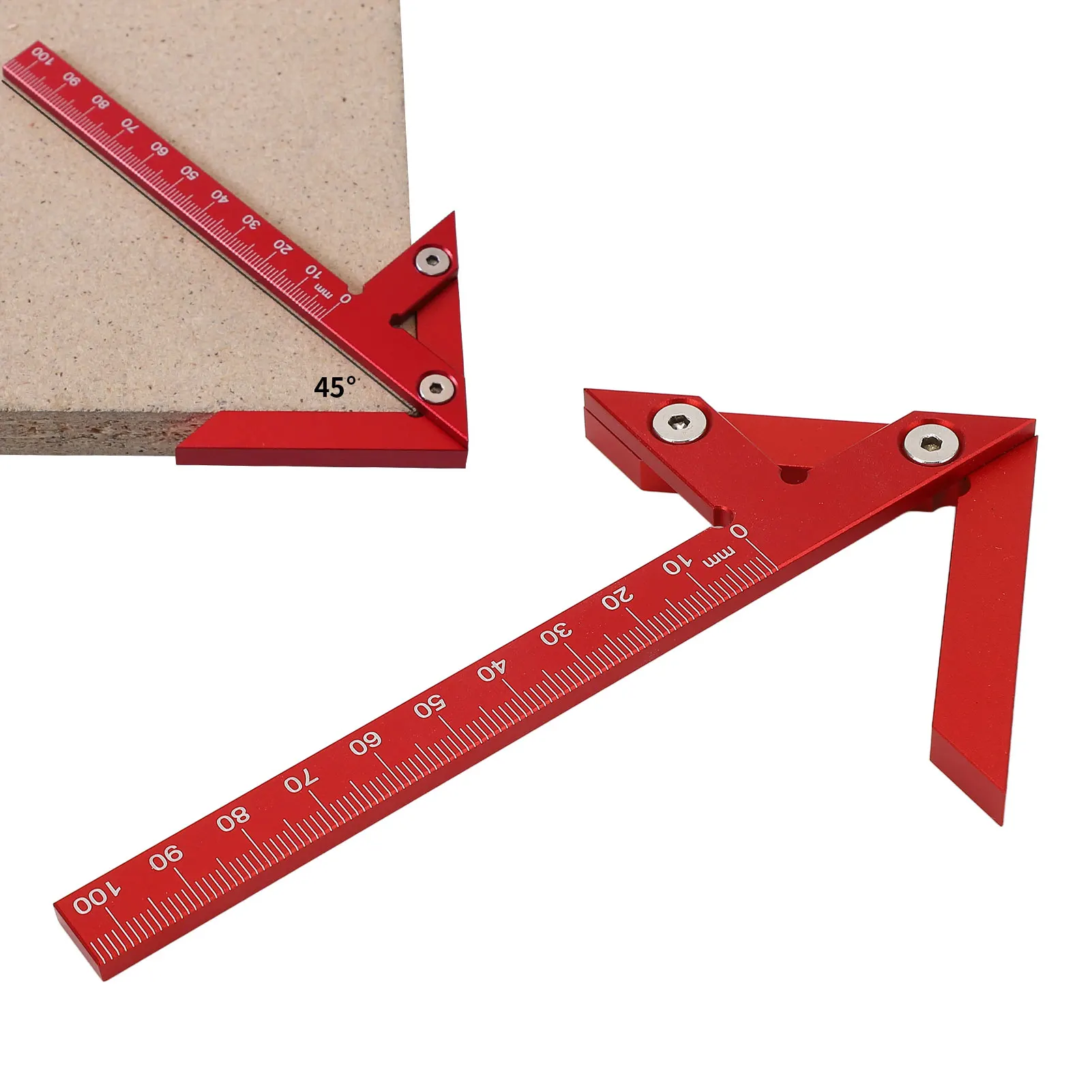 Center Gauge 105mm 45° 90° Aluminum Alloy Line Ruler Measuring Scribing Tool For Woodworking