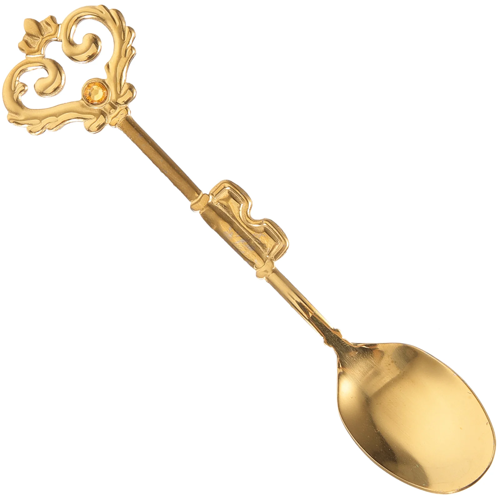 

Golden Crown Dessert Spoons 410 Stainless Soup Yogurt Ice Cream Mixing Long H Cutlery Kitchen Accessories