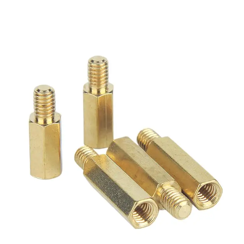 100pcs/lot M3*L+2.5/3/4/5 Brass Column Screw Single Head Hex Column Chassis Copper Column Motherboard Hex Space Standoffs Pillar