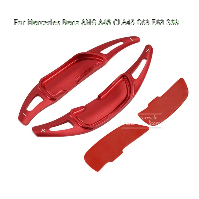 

For Mercedes Benz AMG A45 CLA45 C63 E63 S63 GLA45 SL63 SL65 2Pcs Car Steering Wheel Shift Paddle Shifter Extension Aluminum