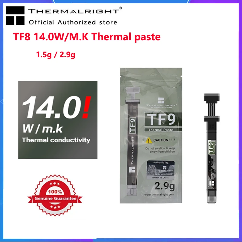 Thermalright-grasa térmica TF9 14,0 W/M.K, pasta térmica para CPU, ordenador, Notebook, tarjeta gráfica, GPU, refrigeración, Grasa de silicona