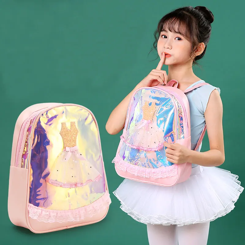 

New Princess Ballet Dance Bags for Girls Double Shoulder Dance Bag Storage Backpack Children Schoolbag Girls Dance Bag